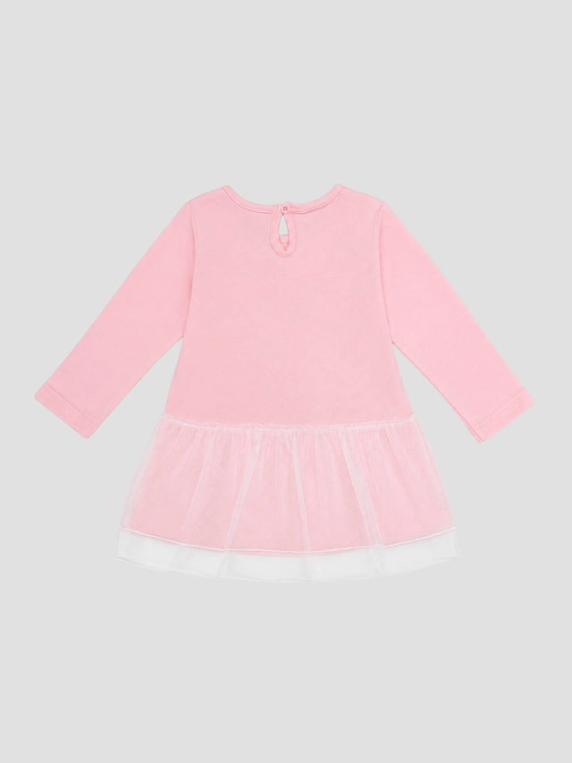 Baby Girls Interlock Cotton Frock with Soft Breathable Fabric and Regular Fit for Casual Wear and Everyday Comfort