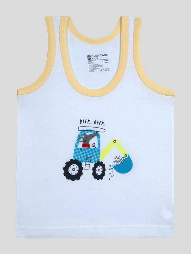 Baby Boys Round Neck Sleeveless Vest for Comfortable Innerwear Essentials, Regular Use and Under-Shirt Wear - Pack of 6