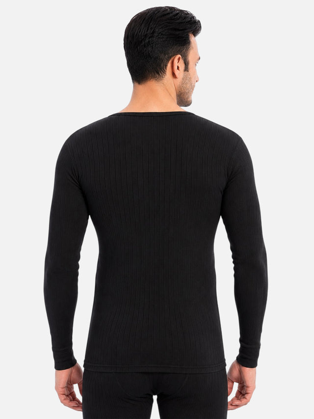 Men Round Neck Full Sleeves Thermal Top for Winter Base Layering, Cold-Weather Comfort and Everyday Innerwear - Pack of 1