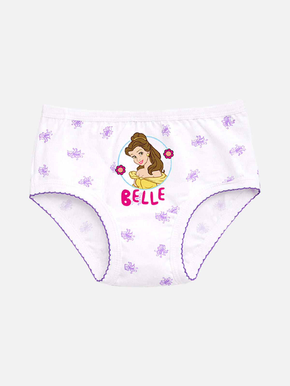 Girls Princess 100% Cotton Panty Character Print Underwear for Soft Comfort and Daily Innerwear Use - Pack of 3