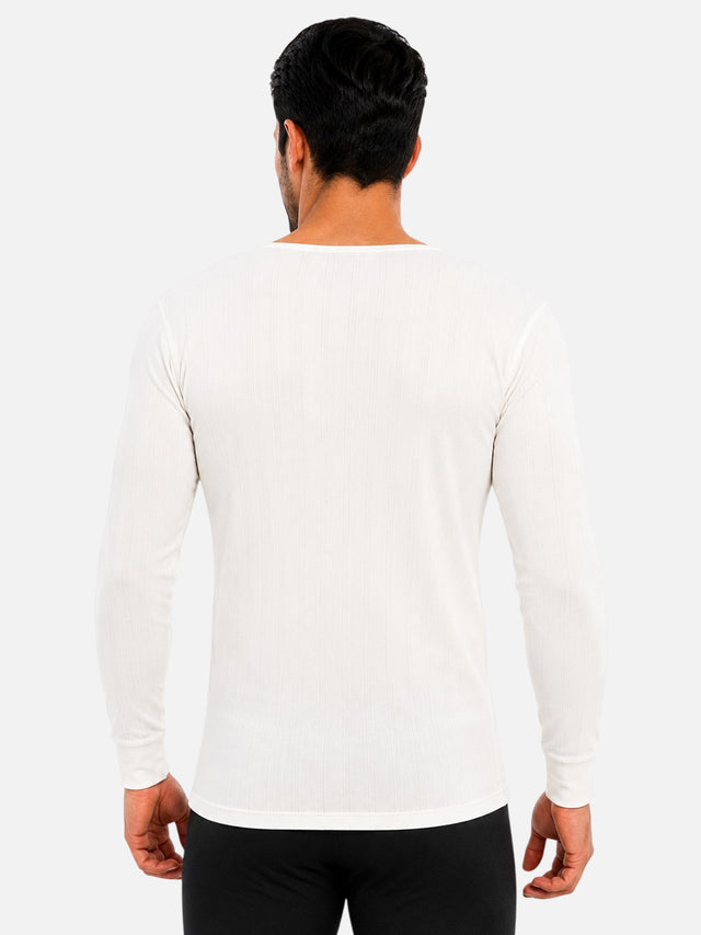 Men Thermal Top with Round Neck Full Sleeves, Thin Fabric High Warmth Comfort and Winter Innerwear Essential