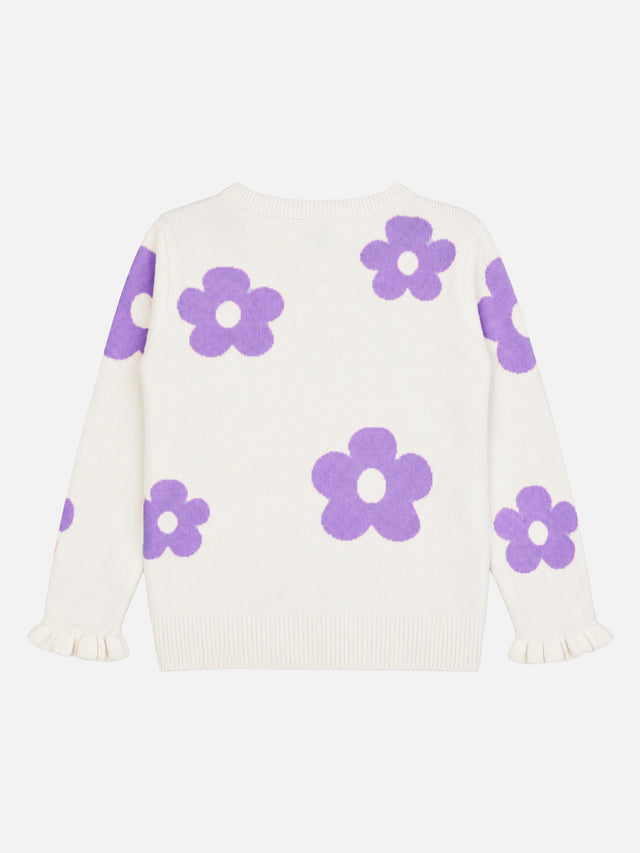 Girls Polyester Blend Round Neck Full Sleeves Sweater with Comfortable Winter Wear Styling for Regular Use