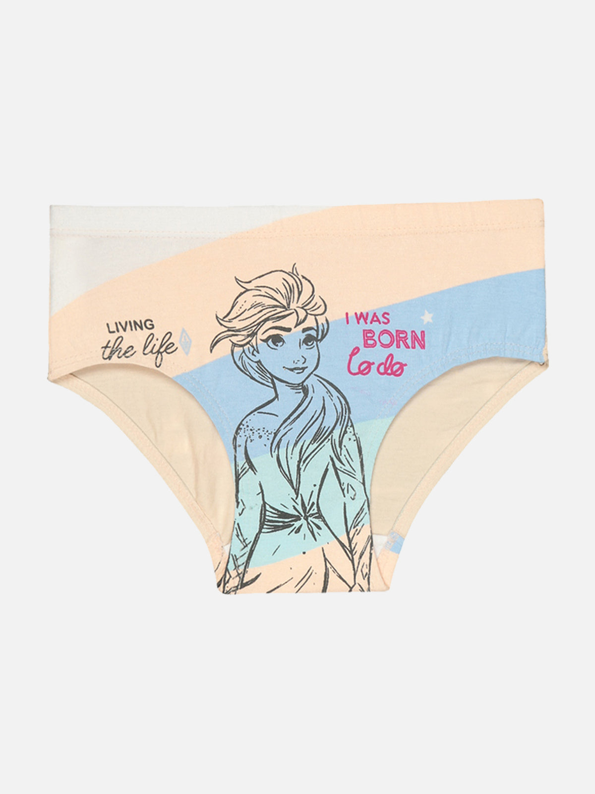 Girls Frozen Cotton Spandex Panty with Inner Elastic Comfort, Soft Fit and Character Print Appeal - Pack of 3