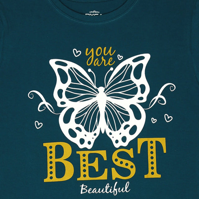 Girls 100% Cotton T-Shirt Round Neck Half Sleeves - Bodycare