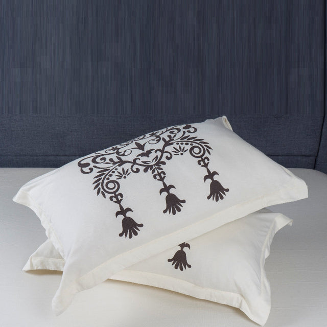 King Size Cotton Bedsheet Brown Ornamental Print - Bodycare