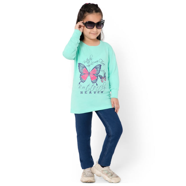 Girls 100% Cotton T-Shirt Round Neck Full Sleeves Pack of 1 - Bodycare