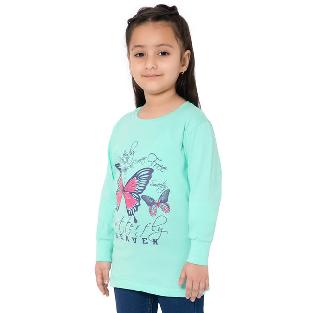 Girls 100% Cotton T-Shirt Round Neck Full Sleeves Pack of 1 - Bodycare