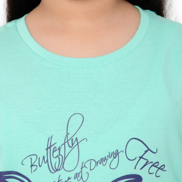 Girls 100% Cotton T-Shirt Round Neck Full Sleeves Pack of 1 - Bodycare