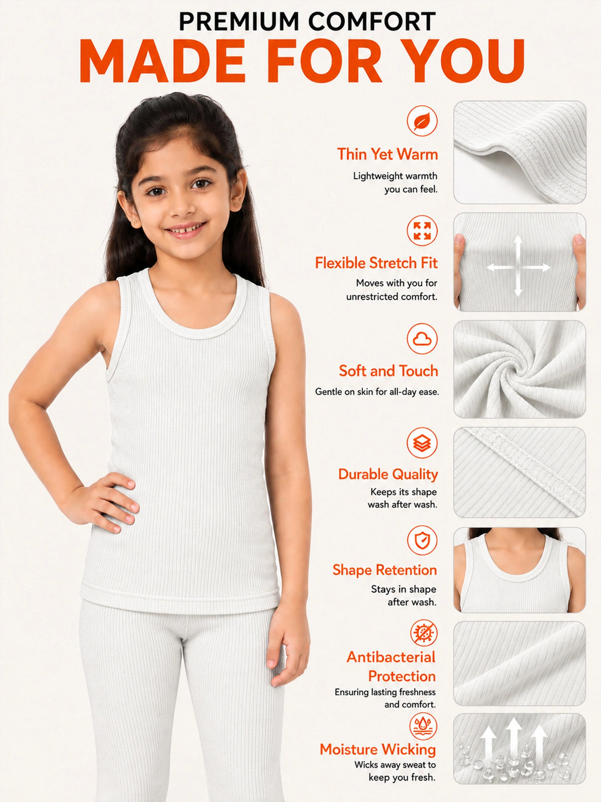 Unisex Sleeveless Thermal Top with Round Neck Design for Winter Base Layering and Cold-Weather Innerwear Comfort