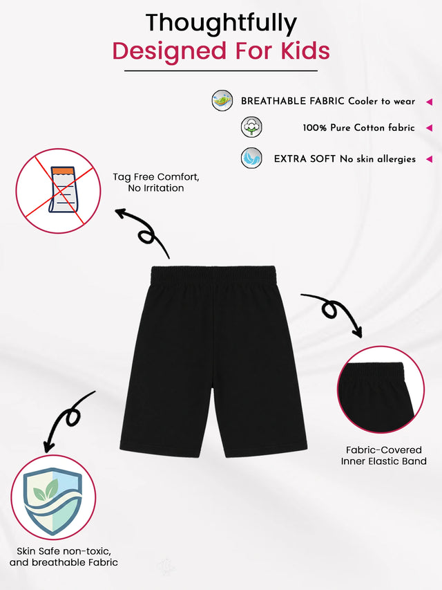 Girls Solid Shorty with Inner Elastic Waistband for Comfortable Innerwear Essentials and Regular Use - Pack of 6