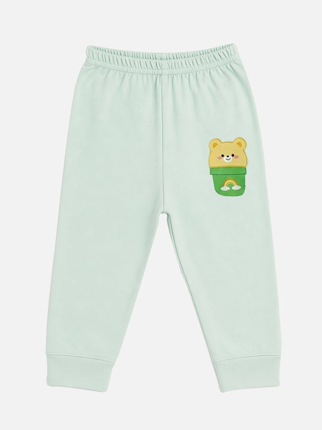 Baby Cotton Rich Front Open Full Sleeves Pajami Suit for Sleepwear Comfort, Easy Dressing and Regular Nightwear