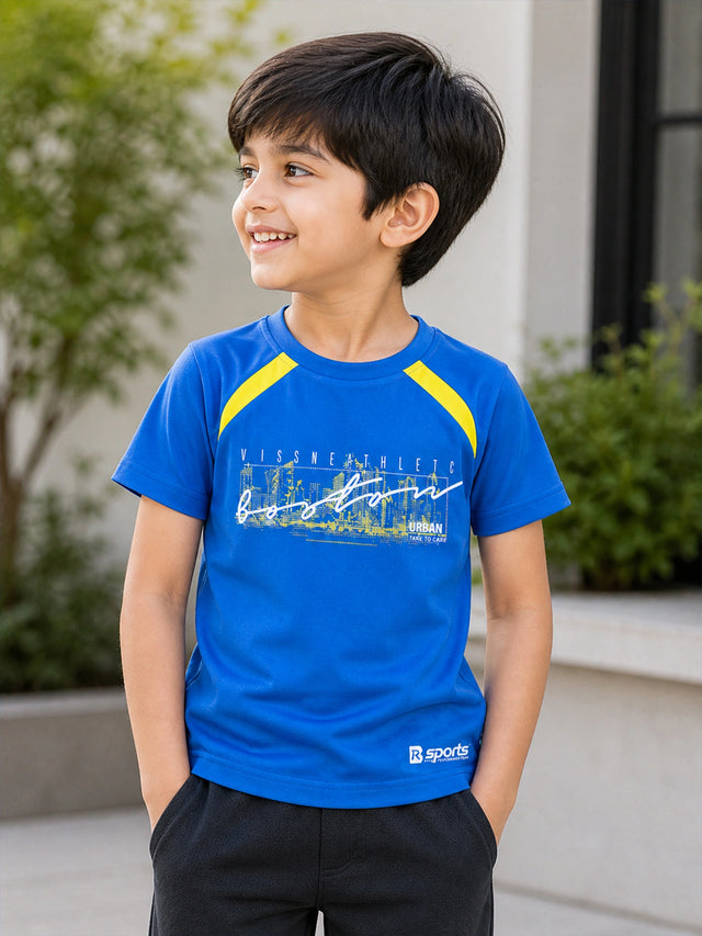 Boys Half Sleeve T-Shirt with Round Neck Design for Casual Wear, Easy Movement and Regular Wardrobe Use