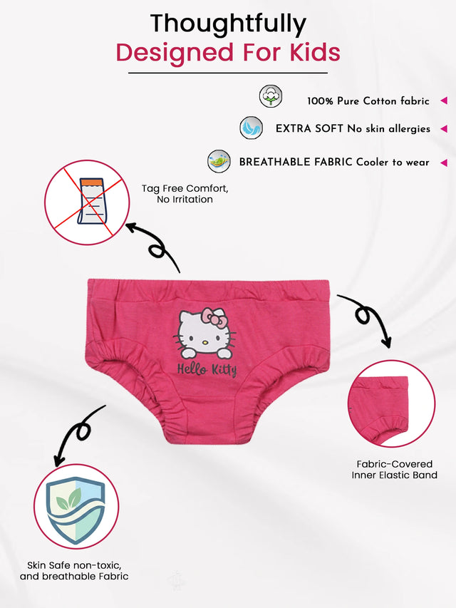 Baby Girls 100% Cotton Panty with Inner Elastic for Everyday Innerwear Comfort and Regular Use - Pack of 5