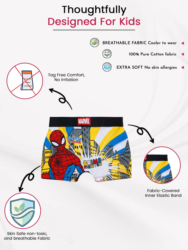 Boys Cotton Top Elastic Trunk for Everyday Innerwear Comfort and Regular Wardrobe Essentials - Pack of 3