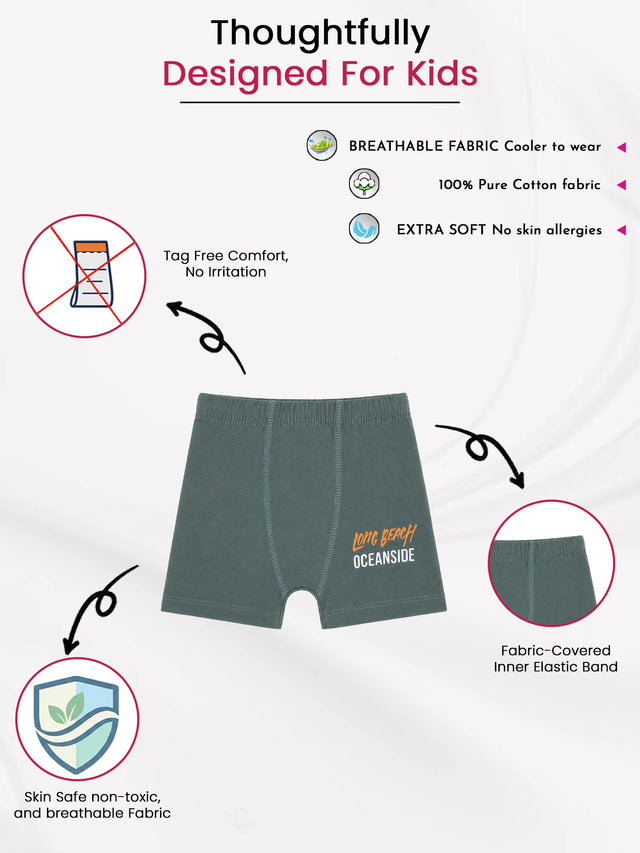 Boys Cotton Inner Elastic Trunk for Everyday Innerwear Comfort and Practical Wardrobe Rotation - Pack of 3