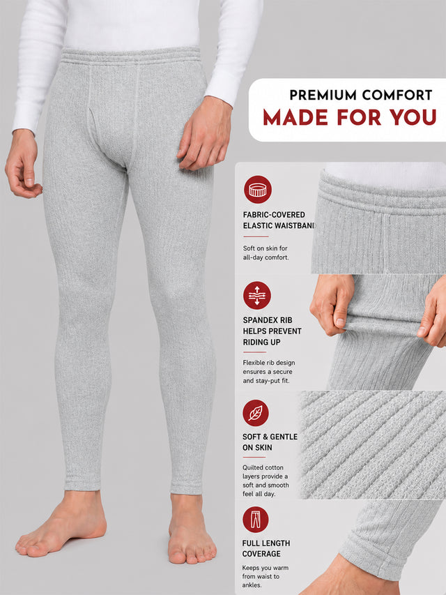 Men Antibacterial Thermal Bottom for Winter Base Layering, Cold-Weather Comfort and Everyday Warm Innerwear Essentials