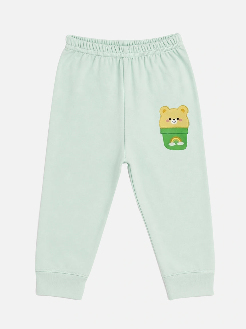 Baby Cotton Rich Front Open Full Sleeves Pajami Suit