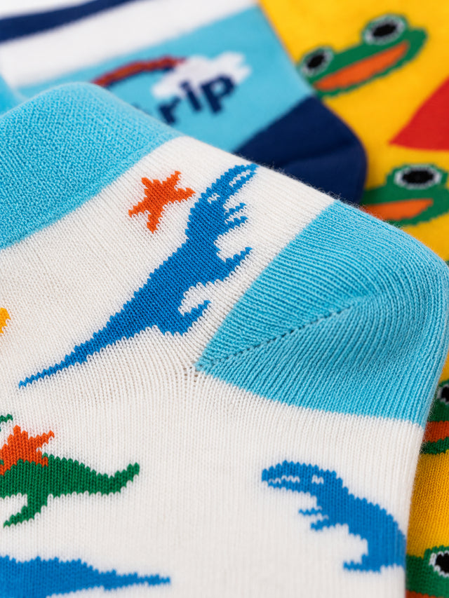 Boys Ankle Length Cotton Socks with Antibacterial Finish, Moisture Wicking Comfort and Sports Casual Use - Pack of 4