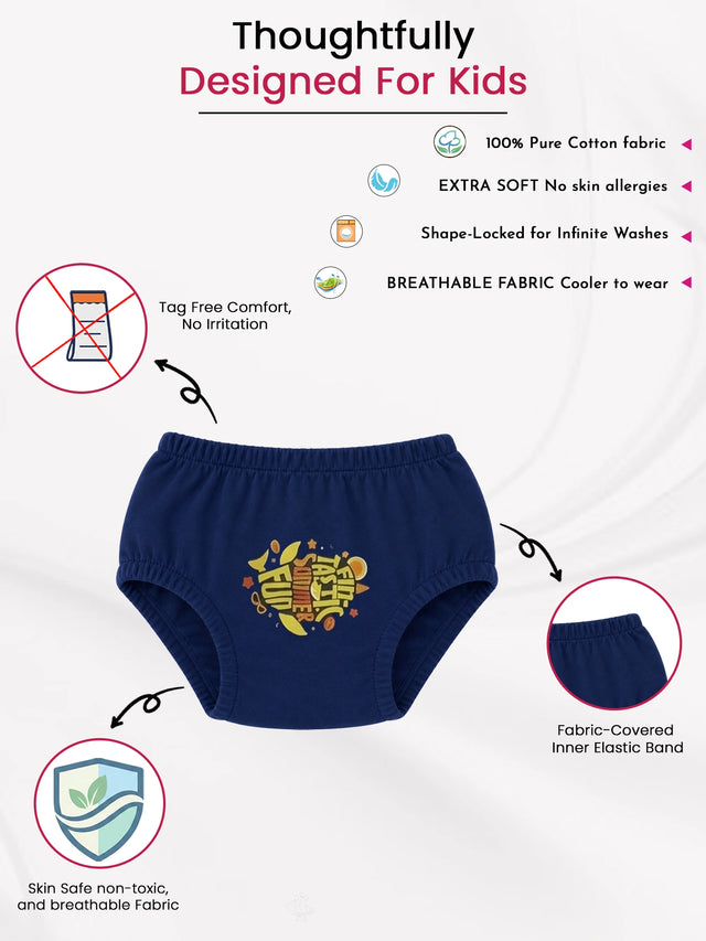 Unisex Baby 100% Cotton Innerwear Brief with Regular Fit for Everyday Comfort and Practical Use - Pack of 3