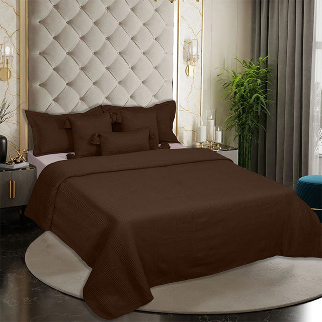 King Size Cotton Jersey Bedcover Camel Beige - Bodycare