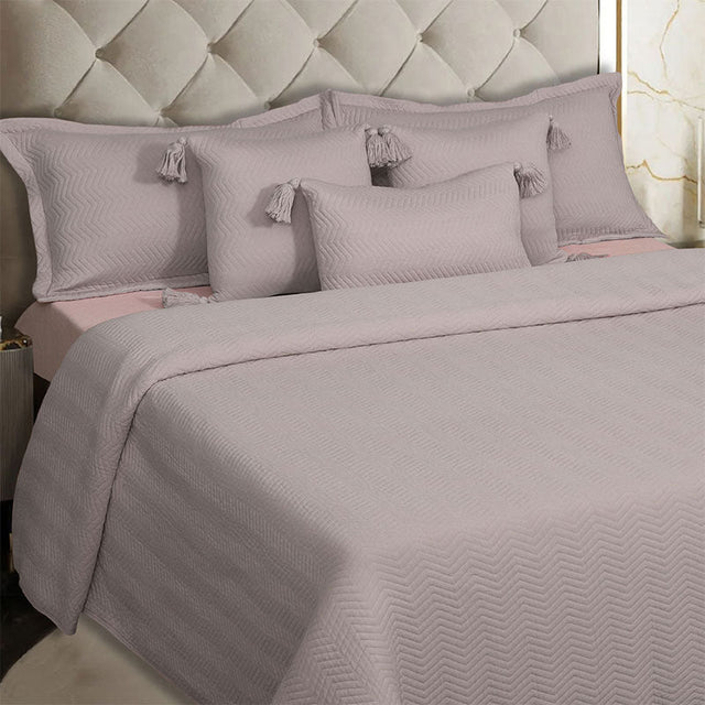 King Size Cotton Jersey Bedcover Chevron Green - Bodycare