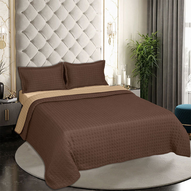 King Size Cotton Jersey Bedcover Geometric Quilted - Bodycare