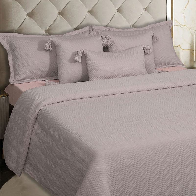 BodyComfy 100% Cotton Hosiery King-Size Fitted Bedcover – Chevron Print