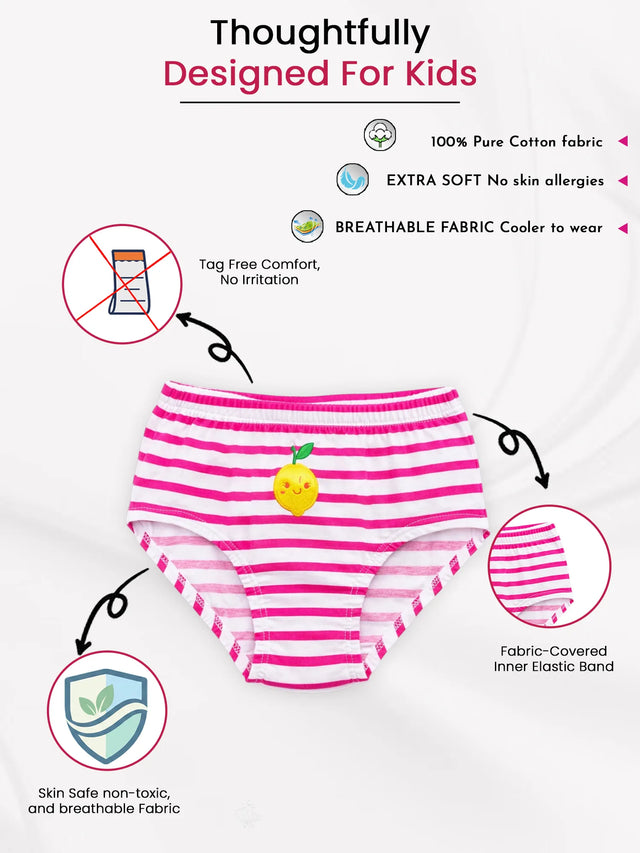 Girls Cotton Panty Inner Elastic Pack of 4 - Bodycare