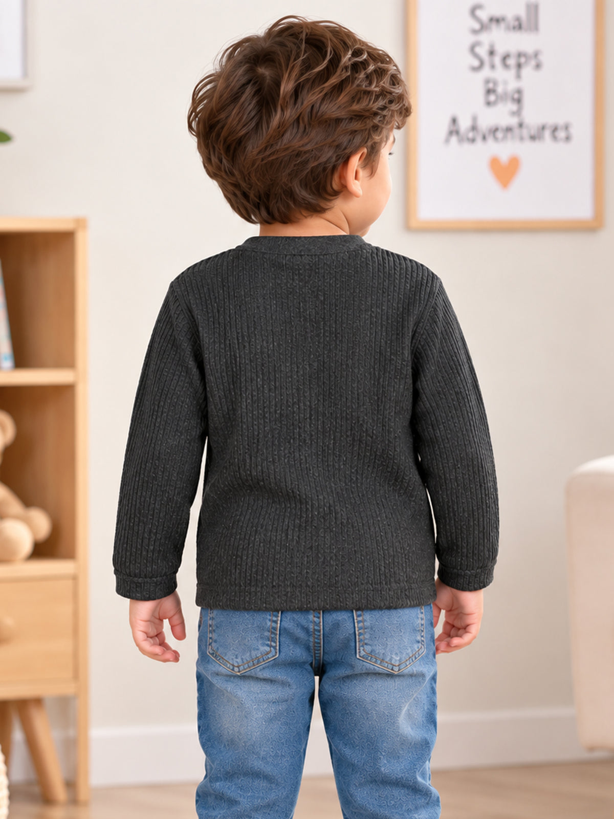 Unisex Front Open Thermal Top with Full Sleeves, Warm Innerwear Comfort and Practical Winter Essential - Pack of 1