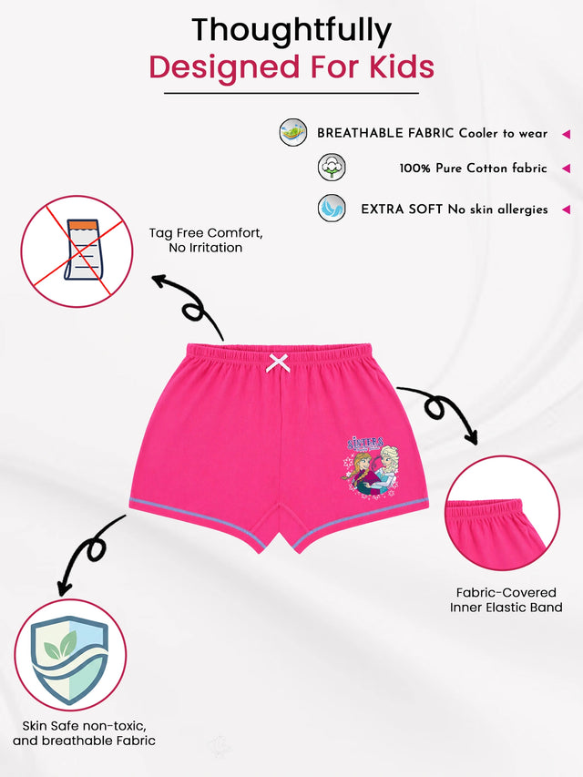 Girls Frozen Boyshorts Inner Elastic Pack of 4 - Bodycare