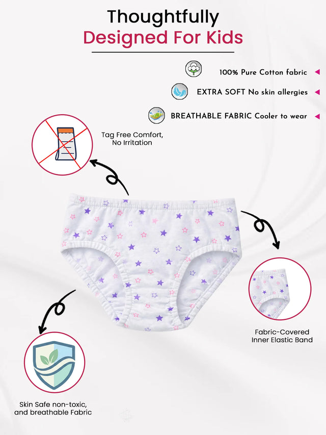 Girls Panty Inner Elastic Pack of 6 - Bodycare