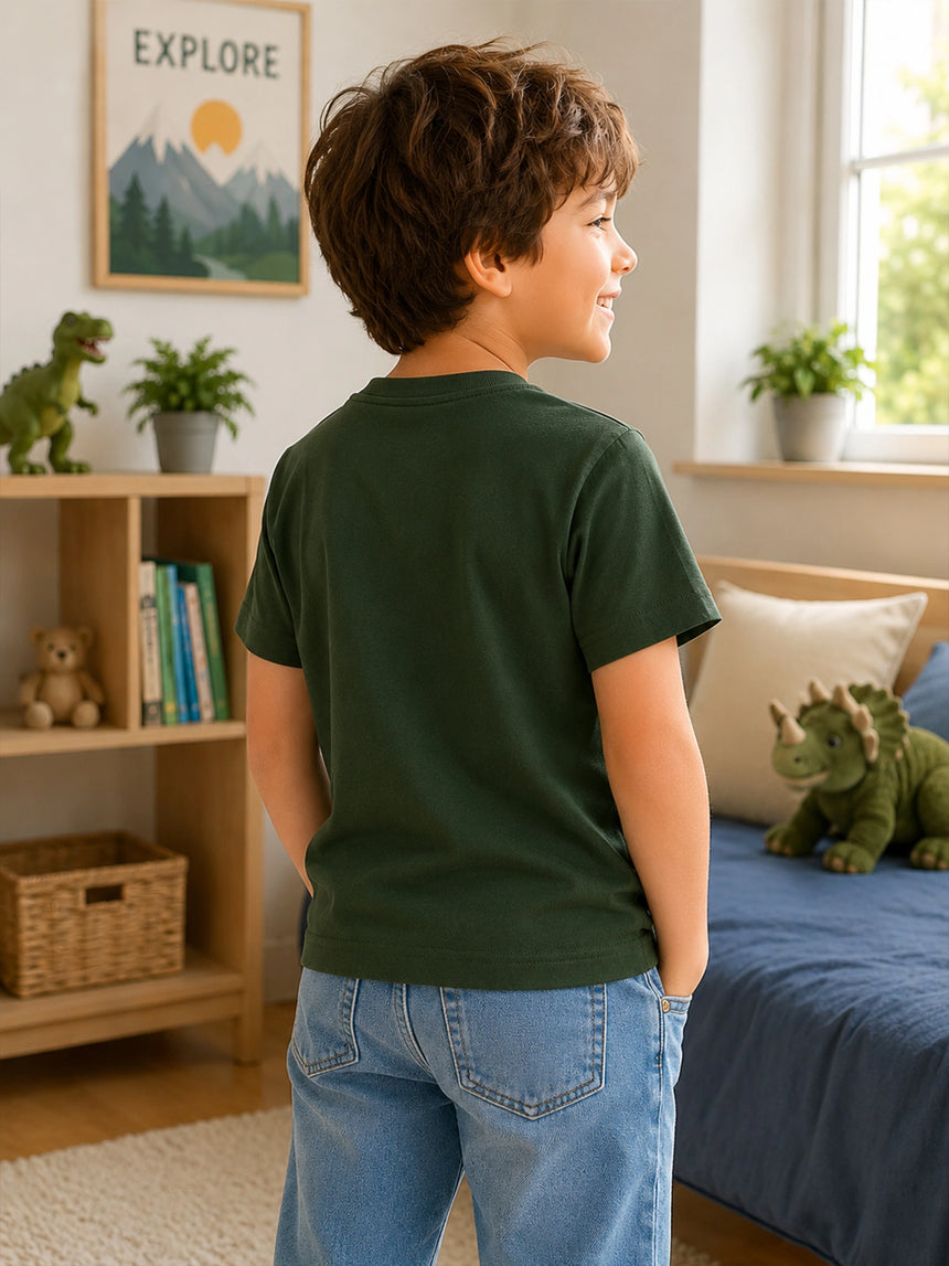 Boys Cotton T-Shirt Round Neck Half Sleeves Pack of 1