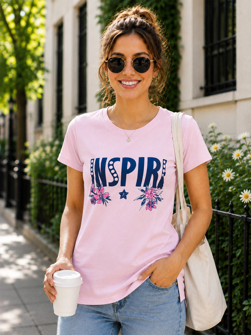 Women T-Shirt Round Neck Half Sleeves