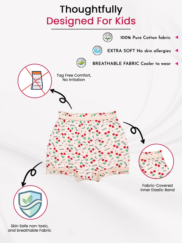 Girls Attached Elastic Bloomer for Everyday Innerwear Comfort, Easy Movement and Wardrobe Use - Pack of 3