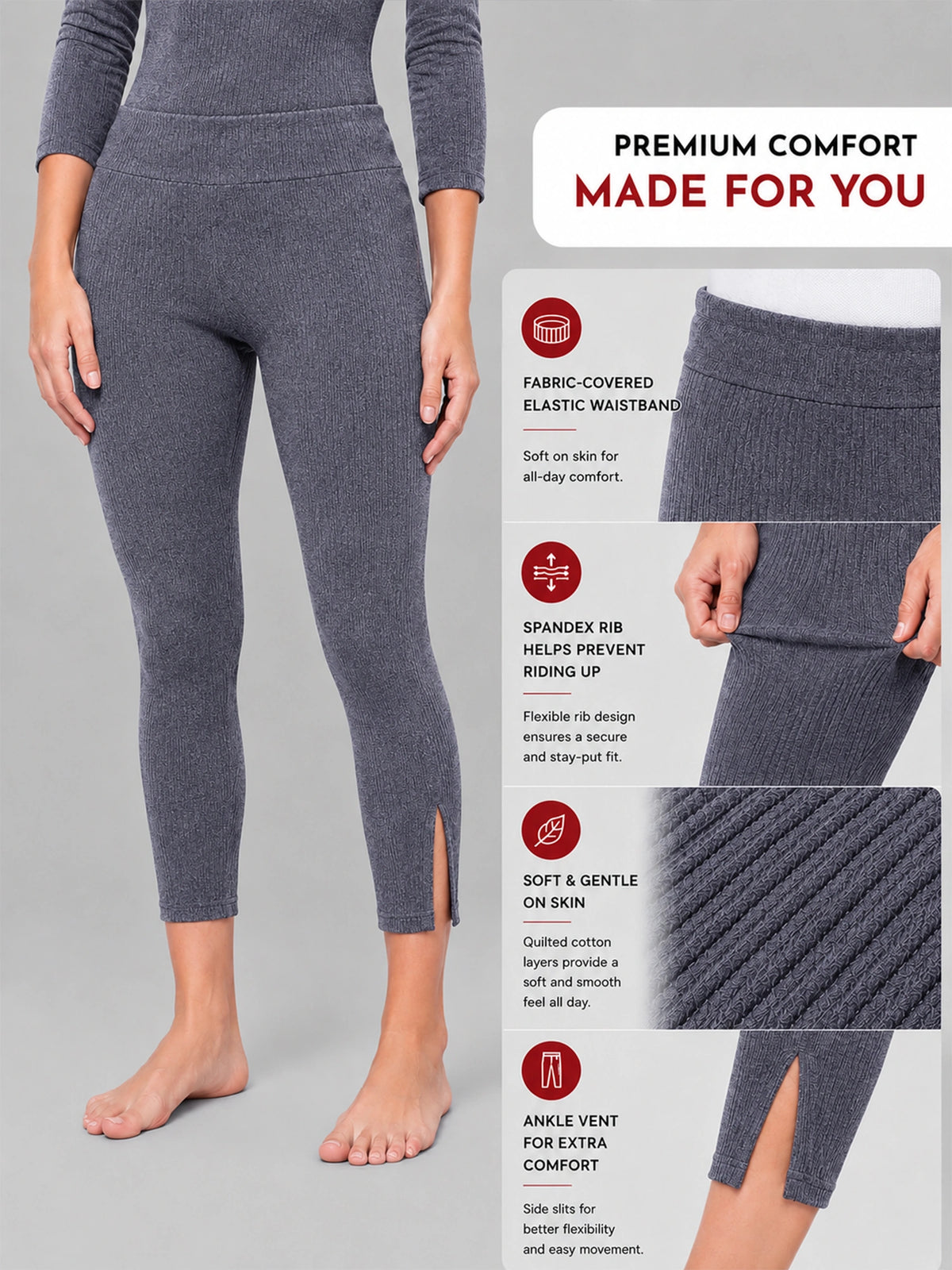 Women Thermal Bottom for Winter Base Layering, Cold-Weather Comfort and Everyday Warm Innerwear Essentials - Pack of 1