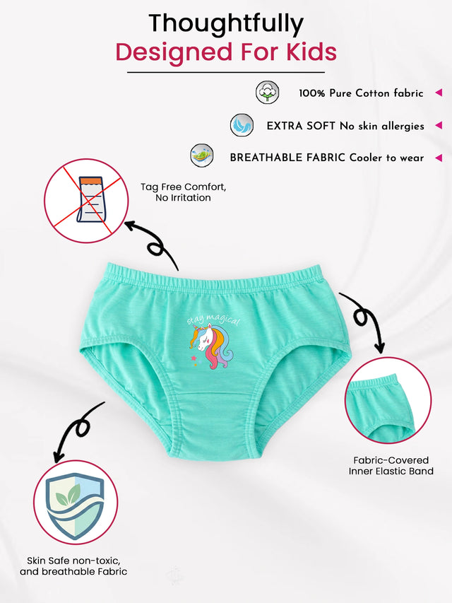 Girls Panty with Inner Elastic for Everyday Innerwear Comfort, Regular Use and Wardrobe Essentials - Pack of 3