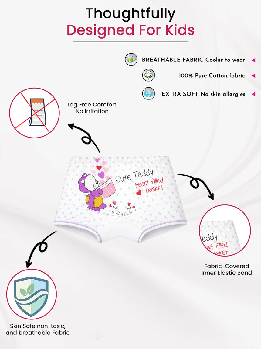 Girls Boyshorts Inner Elastic Pack of 4 - Bodycare