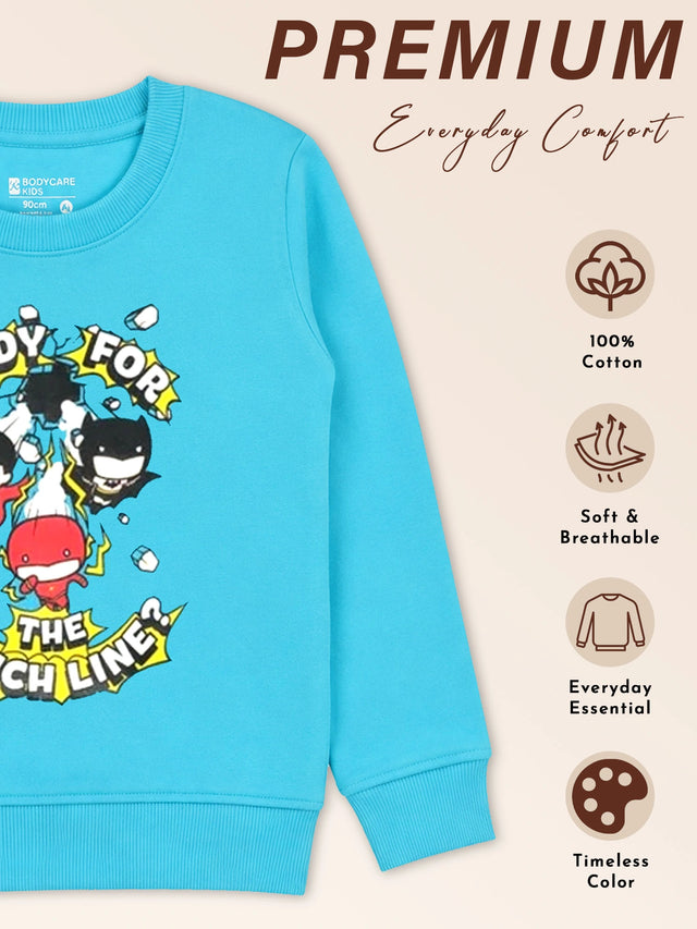 Baby Boys Printed Round Neck Full Sleeve Sweatshirt for Everyday Winter Wear, Casual Comfort and Easy Styling