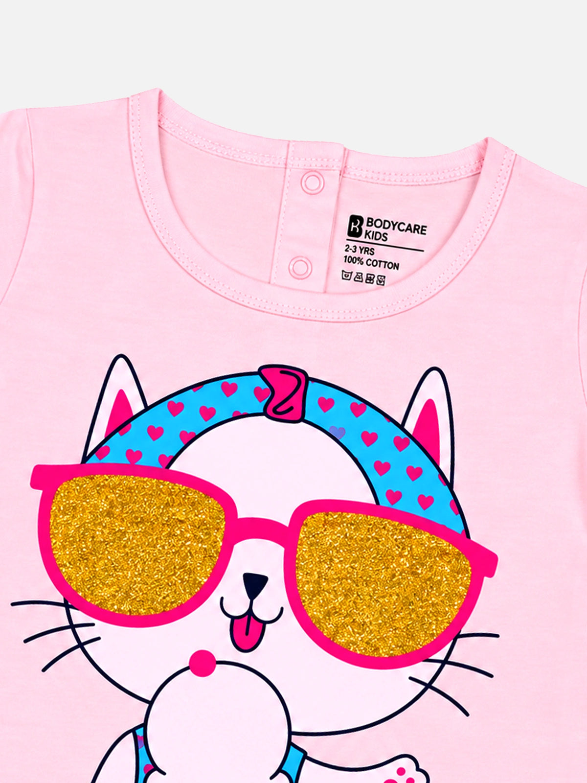 Baby Girls 100% Cotton Round Neck Half Sleeves T-Shirt with Soft Everyday Comfort and Casual Wear Styling