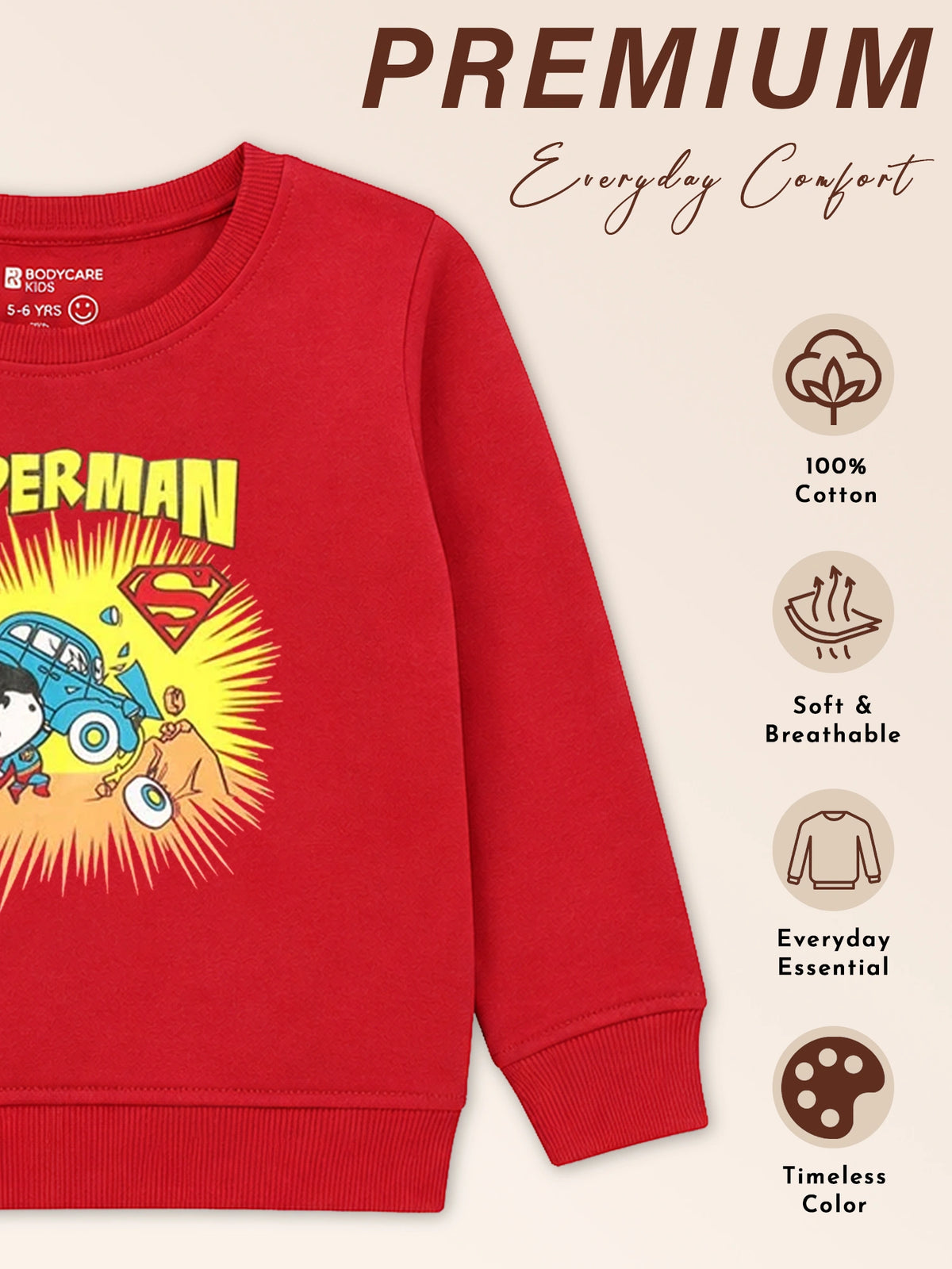 Baby Boys Printed Round Neck Full Sleeve Sweatshirt for Everyday Casual Wear, Comfortable Styling and Easy Movement