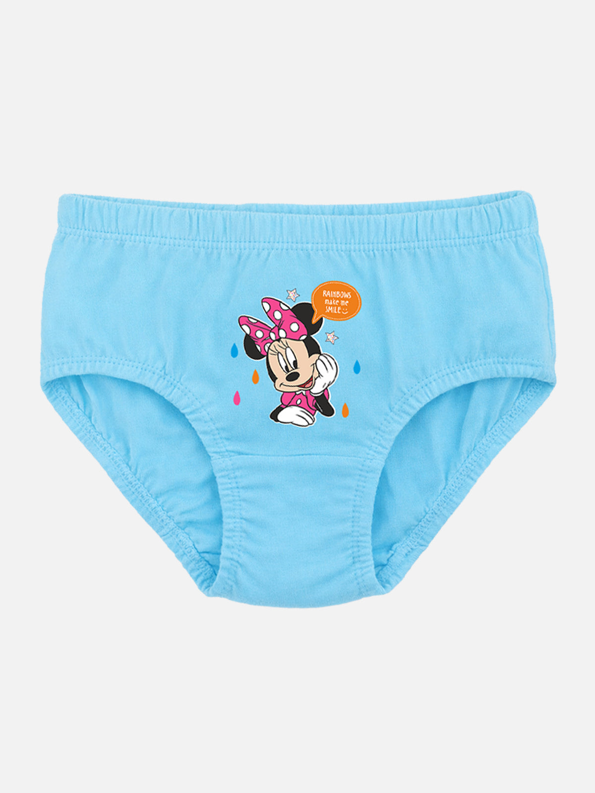 Girls Minnie & Friends Cotton Solid Innerwear Panty with Inner Elastic for Comfortable Everyday Fit - Pack of 5