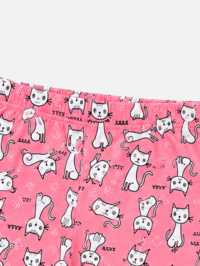 Girls 100% Cotton Printed Track Pant with Side Pockets and Regular Fit Jogger Styling for Comfortable Kids Activewear