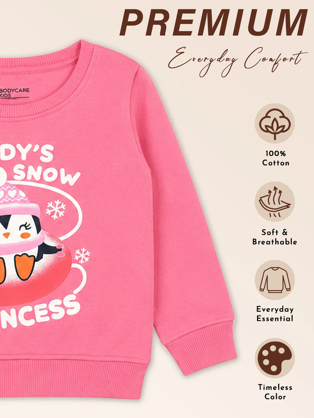Baby Girls Round Neck Full Sleeve Sweatshirt for Comfortable Casual Wear, Easy Movement and Everyday Styling