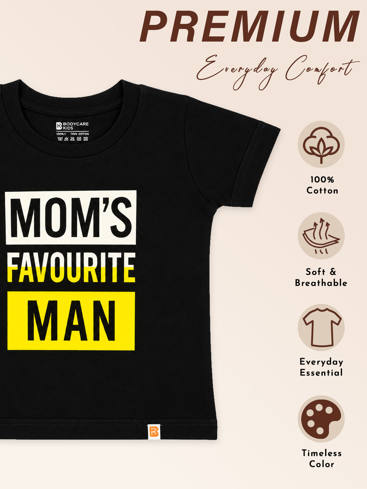 Baby Boys Round Neck Half Sleeve T-Shirt for Casual Wear, Easy Movement, Everyday Comfort and Regular Wardrobe Use