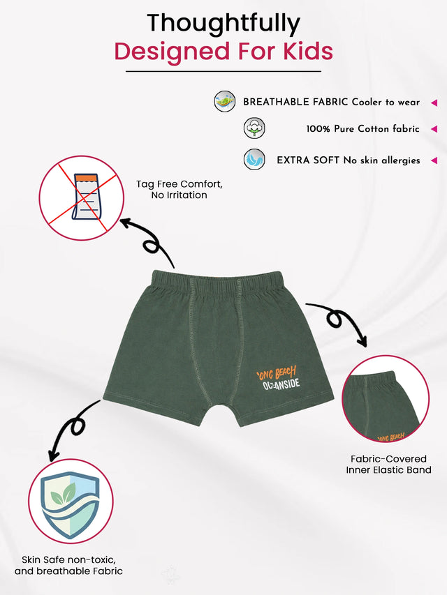 Boys Cotton Innerwear Trunk Inner Elastic for Everyday Innerwear Comfort, Secure Fit and Regular Use - Pack of 3