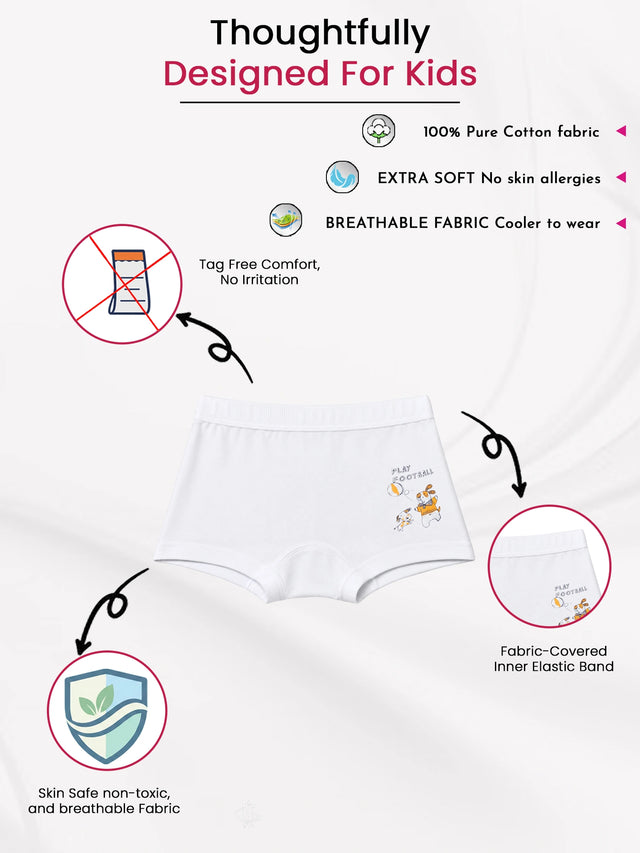 Baby Boys Trunk Underwear with Inner Elastic for Comfortable Daily Innerwear, Easy Movement and Regular Use - Pack of 3