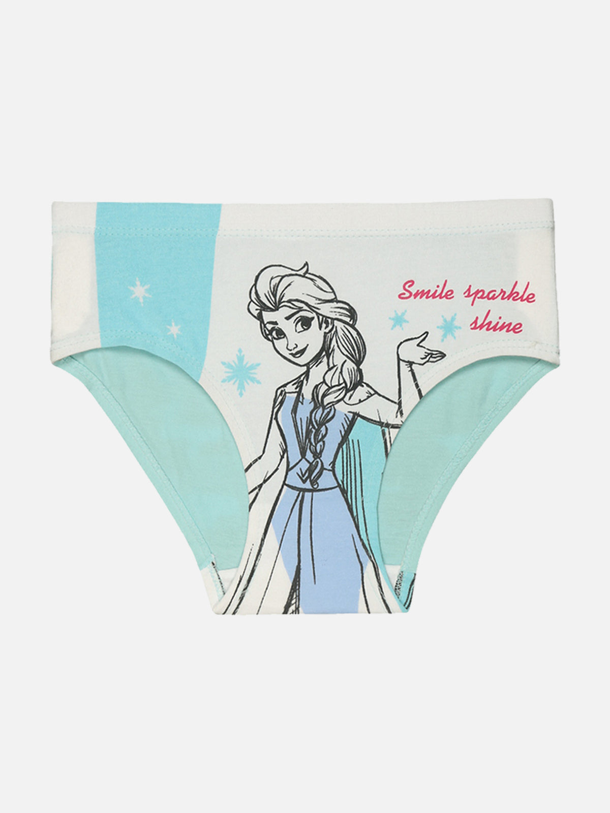 Girls Frozen Cotton Spandex Panty with Inner Elastic Comfort, Soft Fit and Character Print Appeal - Pack of 3