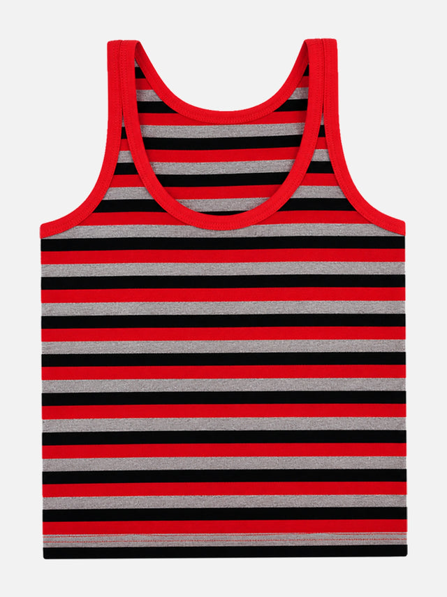 Boys Innerwear Vest Round Neck Sleeveless Solid for Everyday Comfort, Easy Layering and Kids Essentials - Pack of 3
