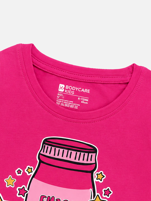 Baby Girls Solid T-Shirt Round Neck Full Sleeves Casual Wear Top for Playtime, Travel and Everyday Outfits - Pack of 1