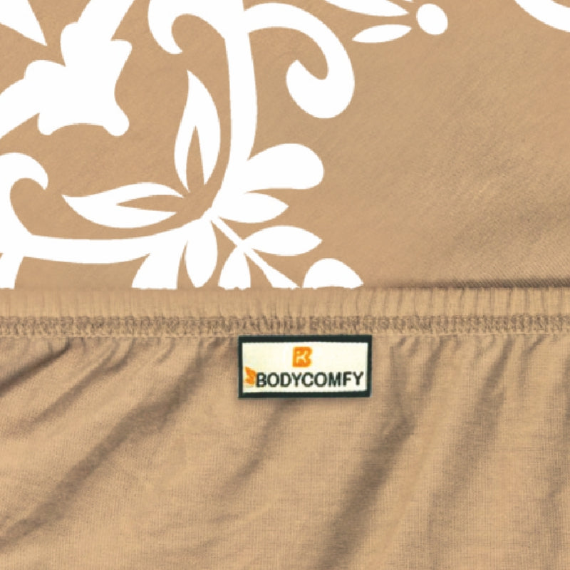 King Size Cotton Bedsheet Brown Ornamental Print - Bodycare